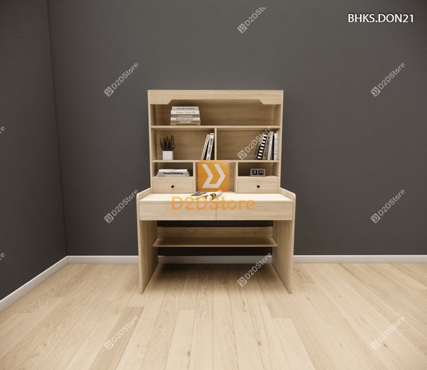 Bàn học đơn cho bé có kệ sách BHKS.DON21