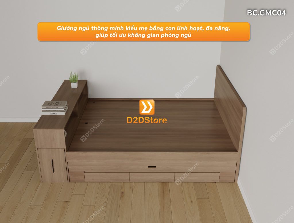 Giường kéo 2 tầng thông minh nhiều kích thước mã BC.GMC04