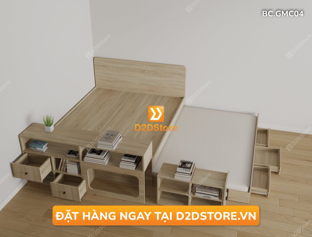 Giường kéo 2 tầng thông minh nhiều kích thước mã BC.GMC04