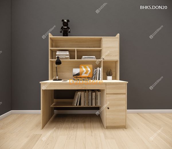 Bàn học đơn cho bé có kệ sách BHKS.DON20