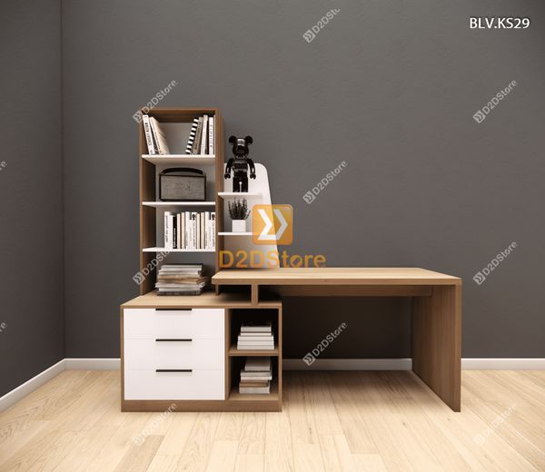 Bàn làm việc kết hợp kệ sách BLV.KS29