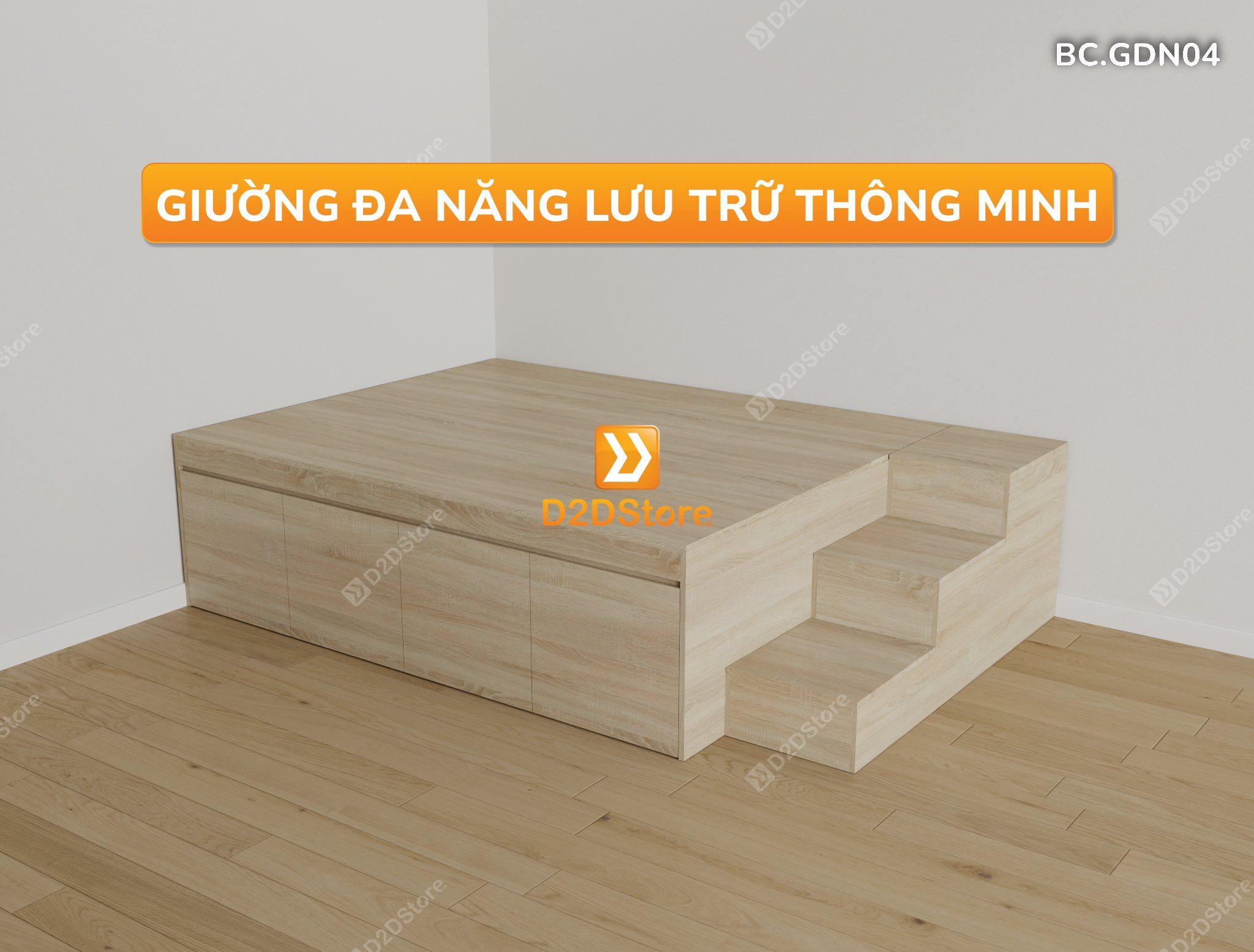  Giường thông minh kết hợp tủ kéo mã BC.GDN04 