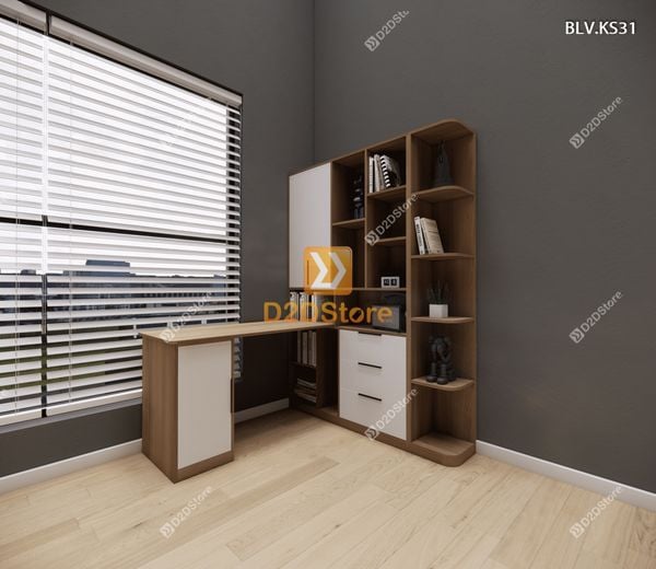 Bàn làm việc kết hợp kệ sách BLV.KS31