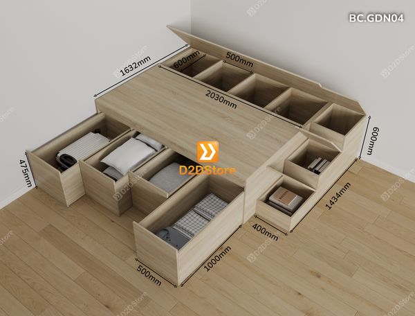 Giường thông minh kết hợp tủ kéo mã BC.GDN04