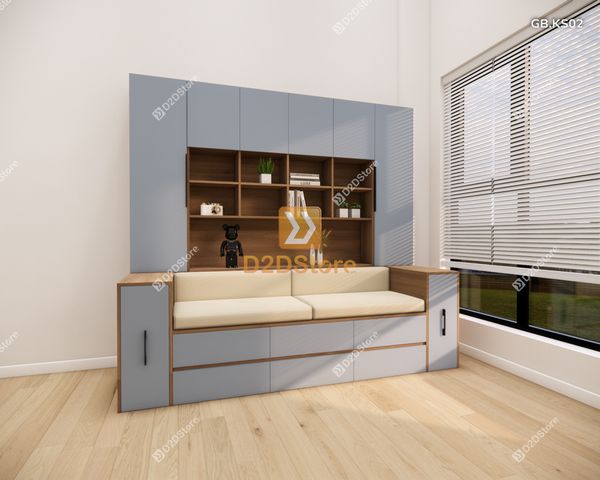 Ghế Bench kết hợp tủ kệ sách GB.KS02