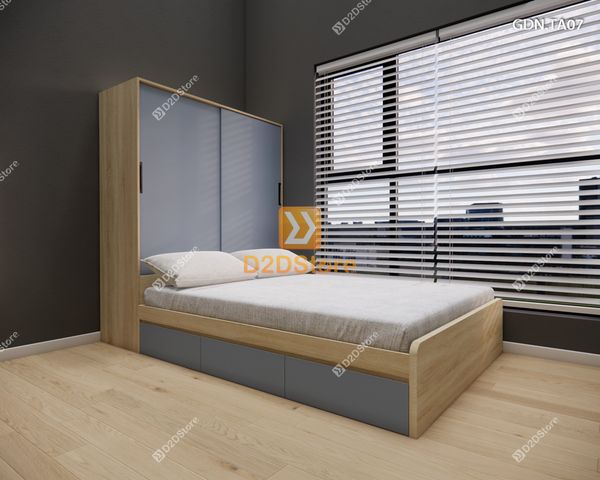 Giường ngủ kết hợp tủ áo GDN.TA07
