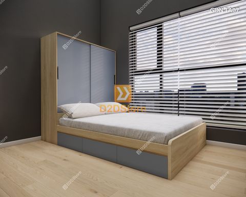 Giường ngủ kết hợp tủ áo GDN.TA07