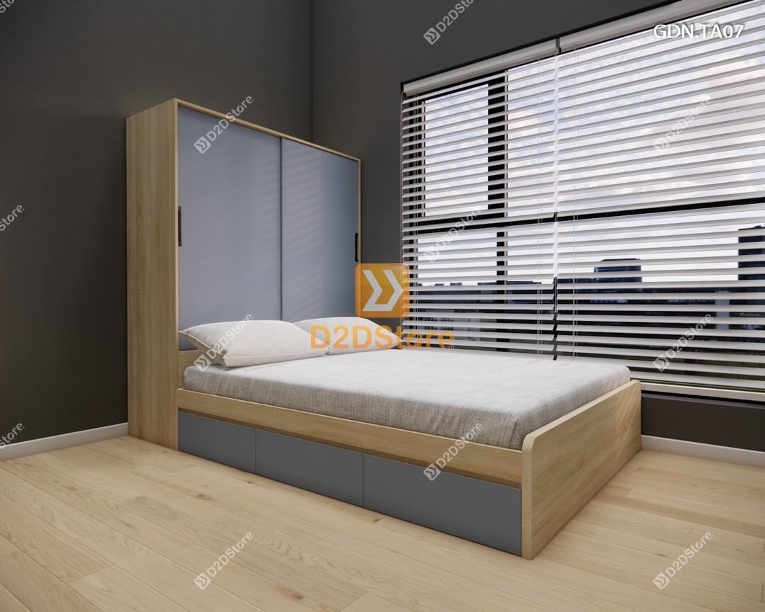  Giường ngủ kết hợp tủ áo GDN.TA07 