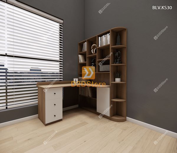 Bàn làm việc kết hợp kệ sách BLV.KS30