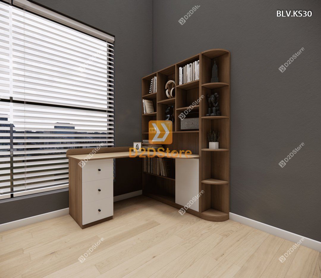  Bàn làm việc kết hợp kệ sách BLV.KS30 