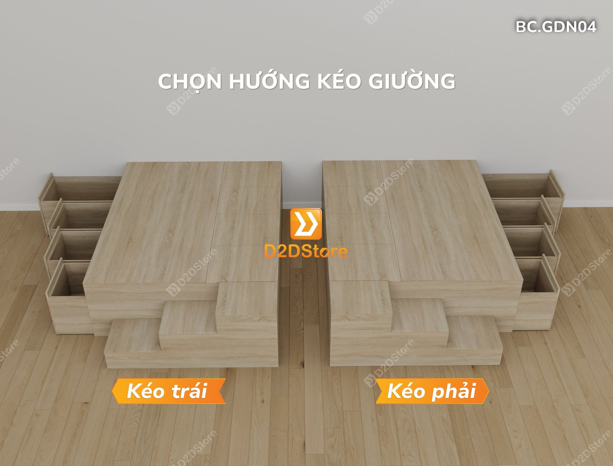  Giường thông minh kết hợp tủ kéo mã BC.GDN04 