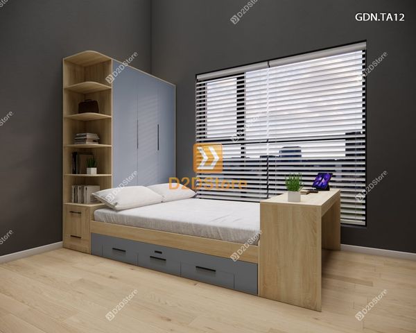Giường ngủ kết hợp tủ áo GDN.TA12