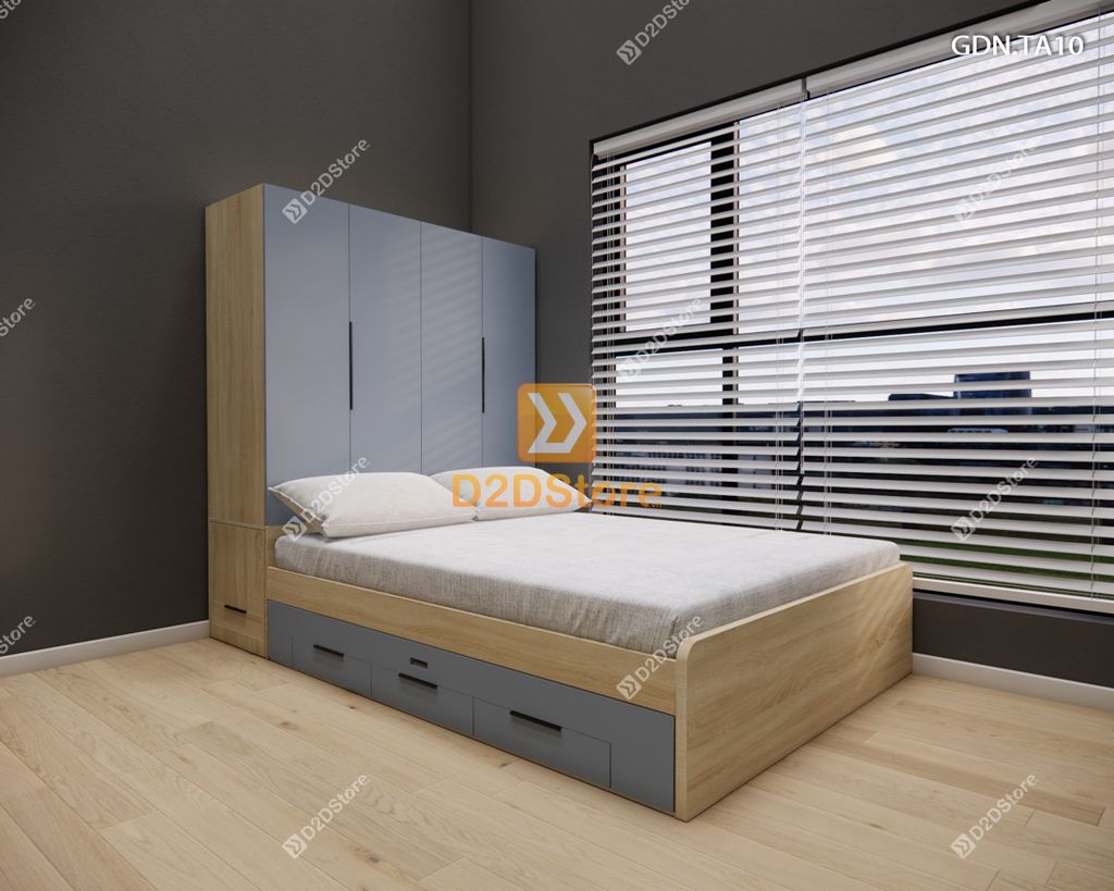 Giường ngủ kết hợp tủ áo GDN.TA10