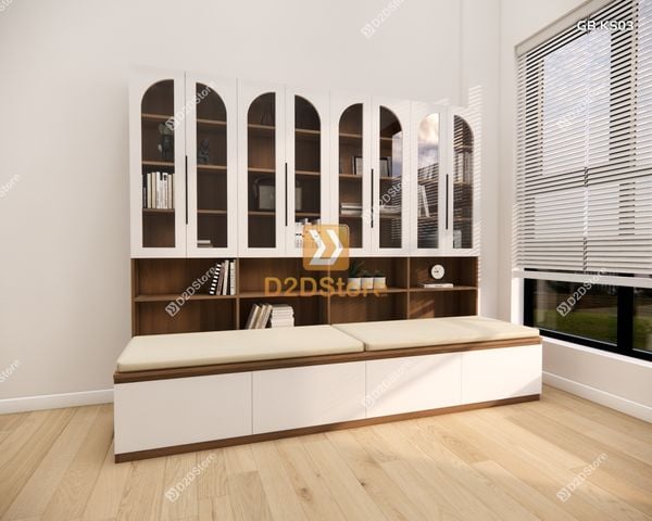 Ghế Bench kết hợp tủ kệ sách GB.KS03