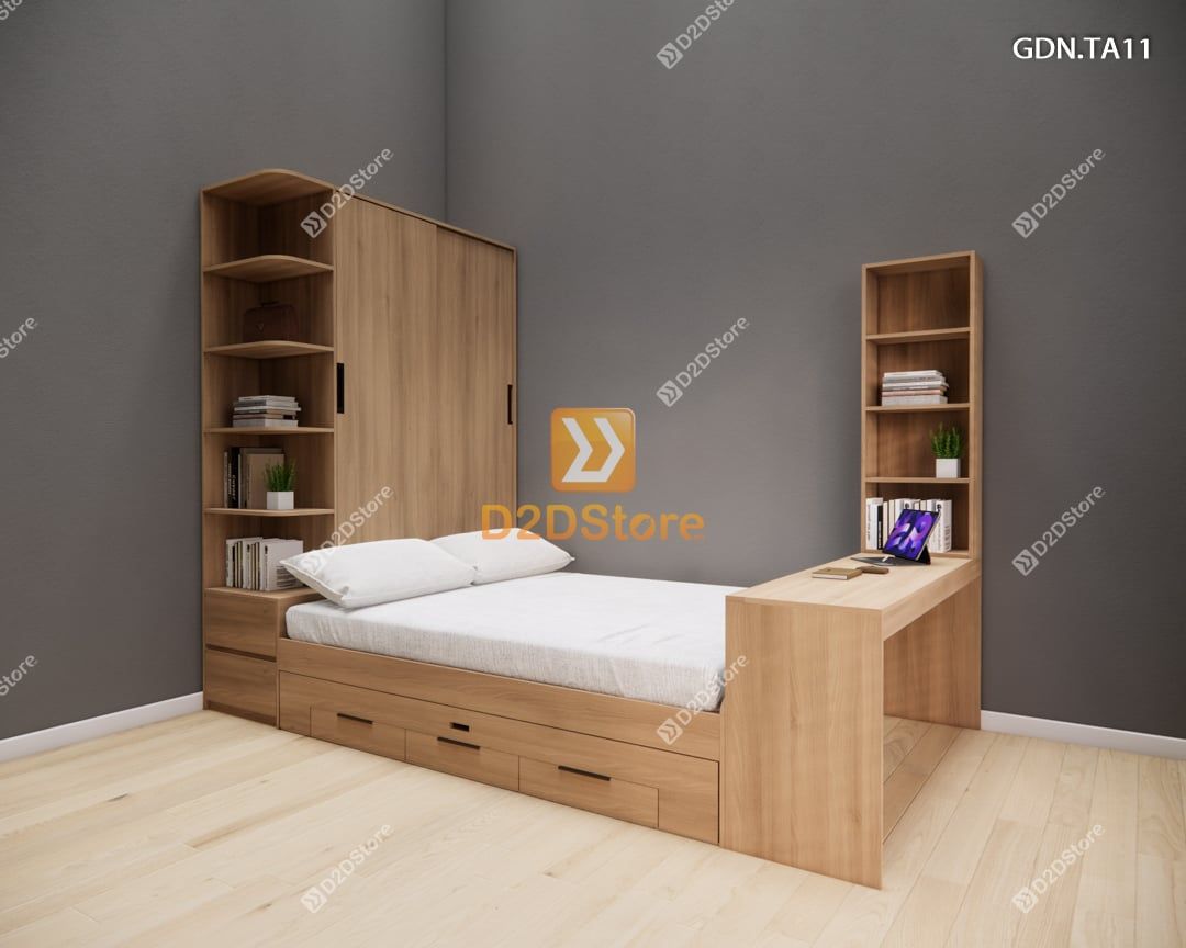 Giường ngủ kết hợp tủ áo GDN.TA11 