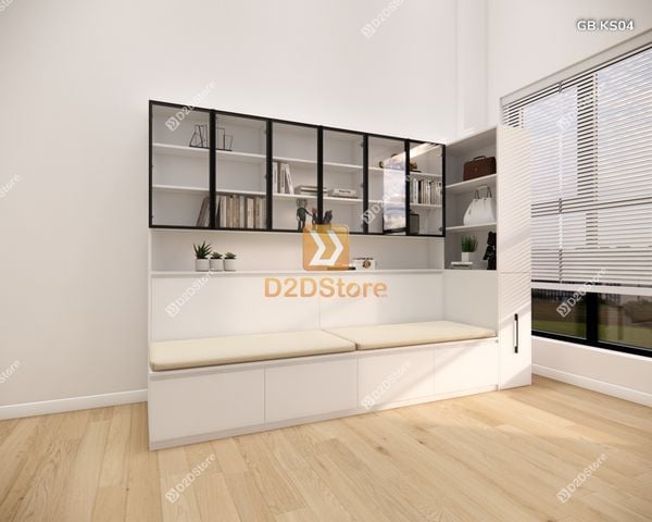 Ghế Bench kết hợp tủ kệ sách GB.KS04
