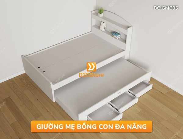 Giường kéo 2 tầng mẹ bồng con nhiều kích thước mã BC.GMC05