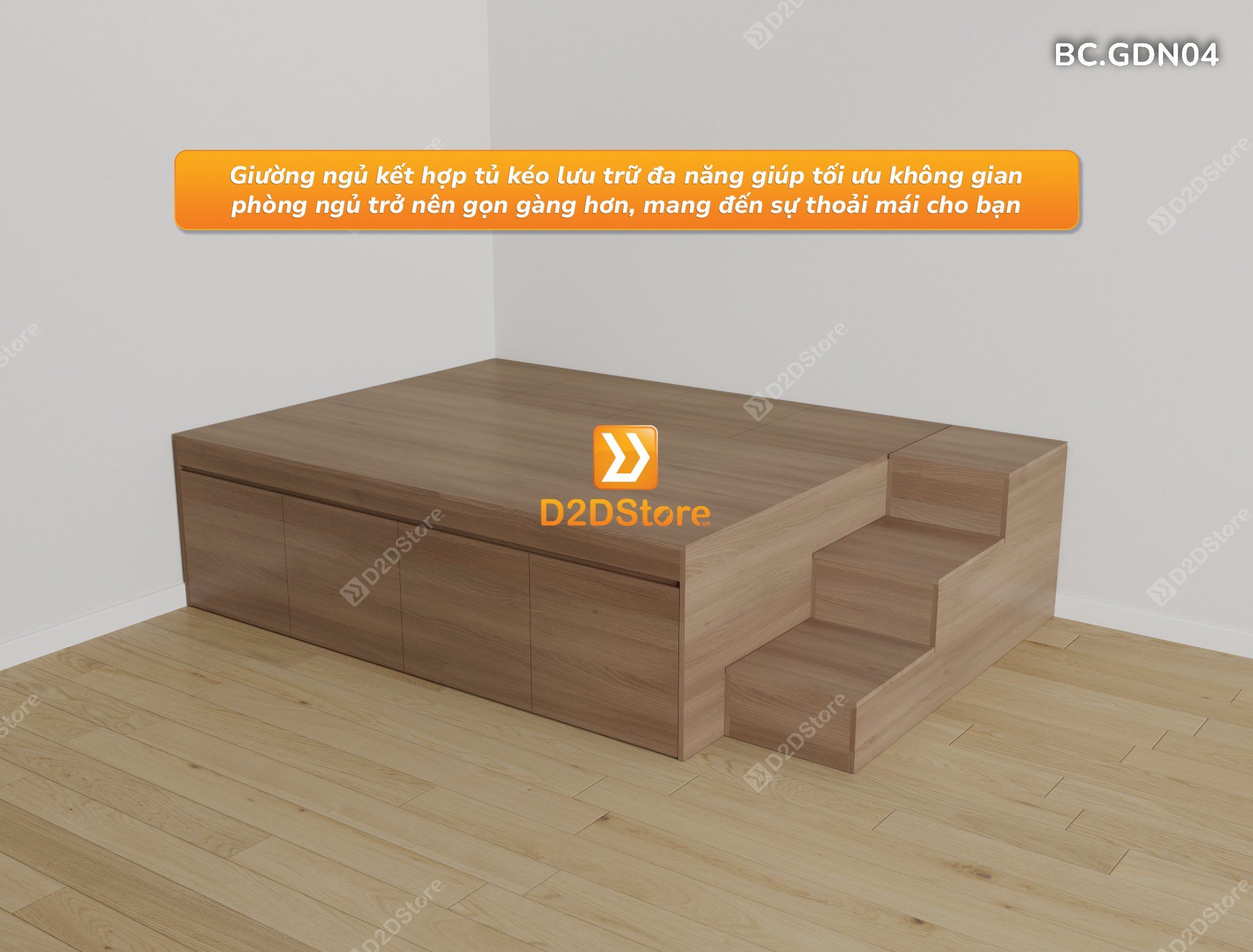  Giường thông minh kết hợp tủ kéo mã BC.GDN04 