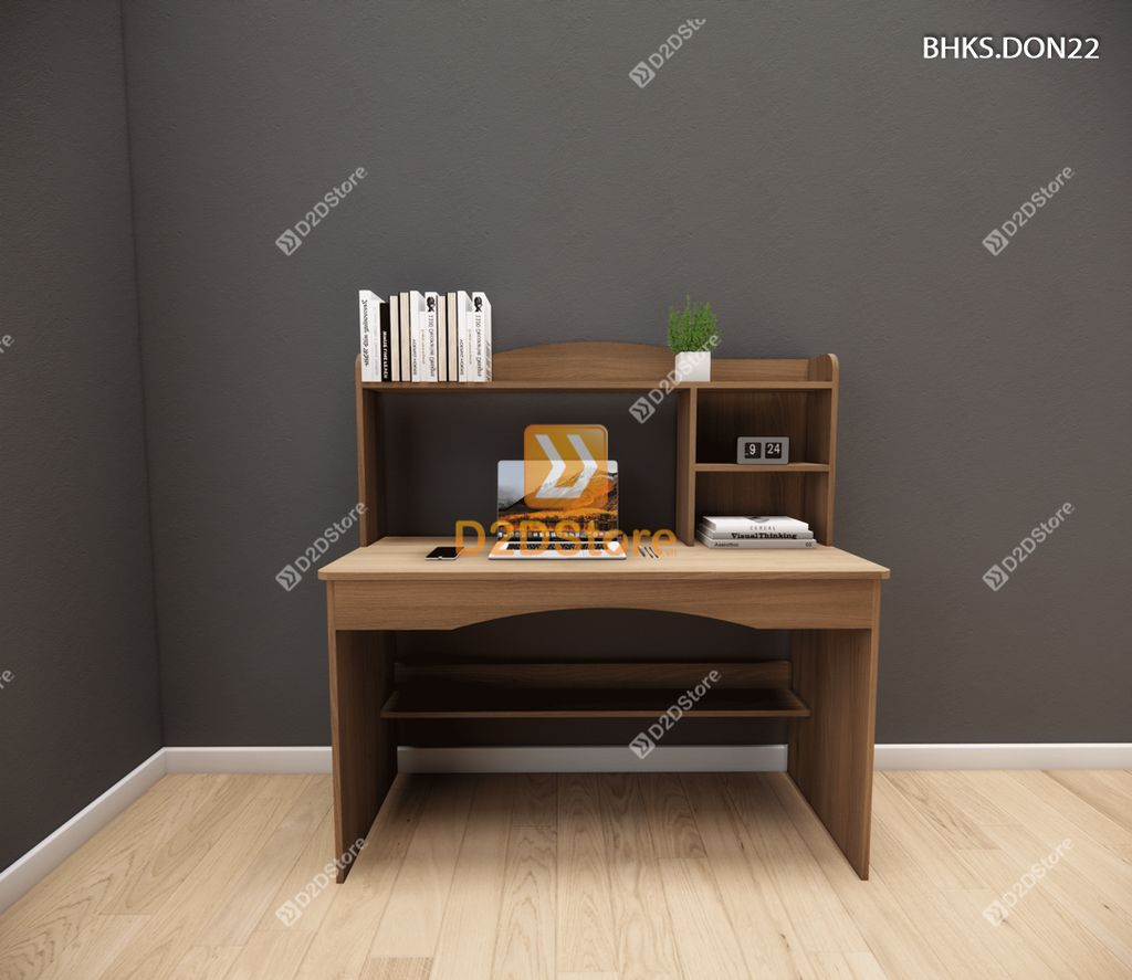 Bàn học đơn cho bé có kệ sách BHKS.DON22