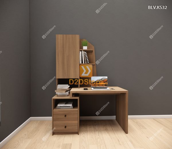 Bàn làm việc kết hợp kệ sách BLV.KS32