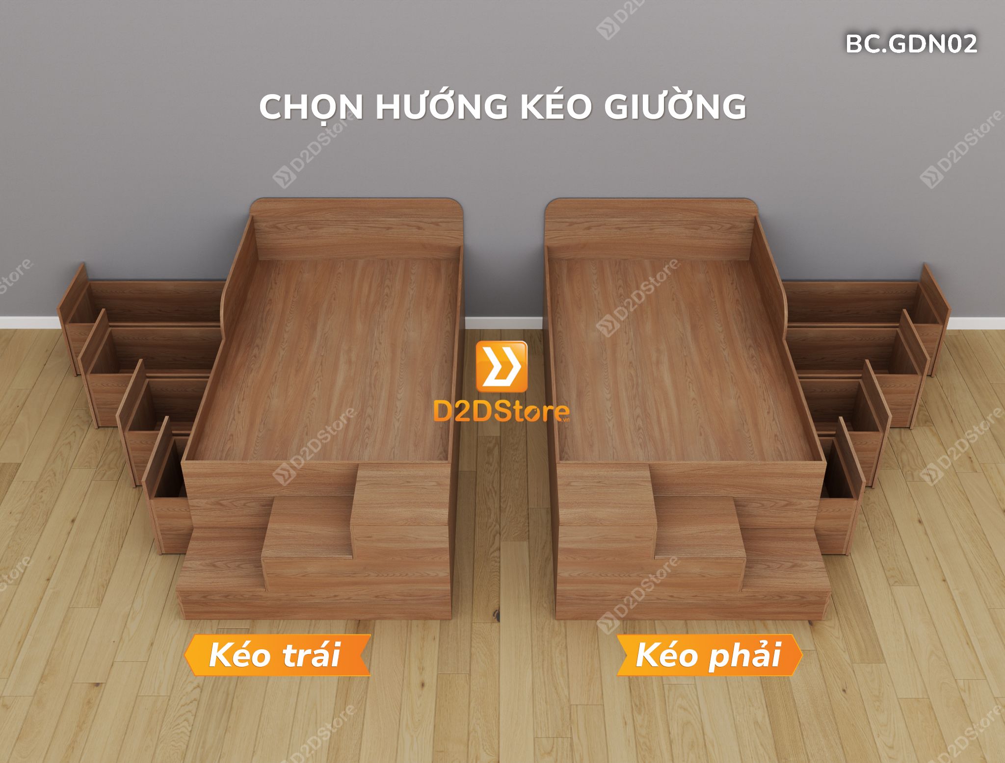  Giường thông minh kết hợp tủ kéo mã BC.GDN02 