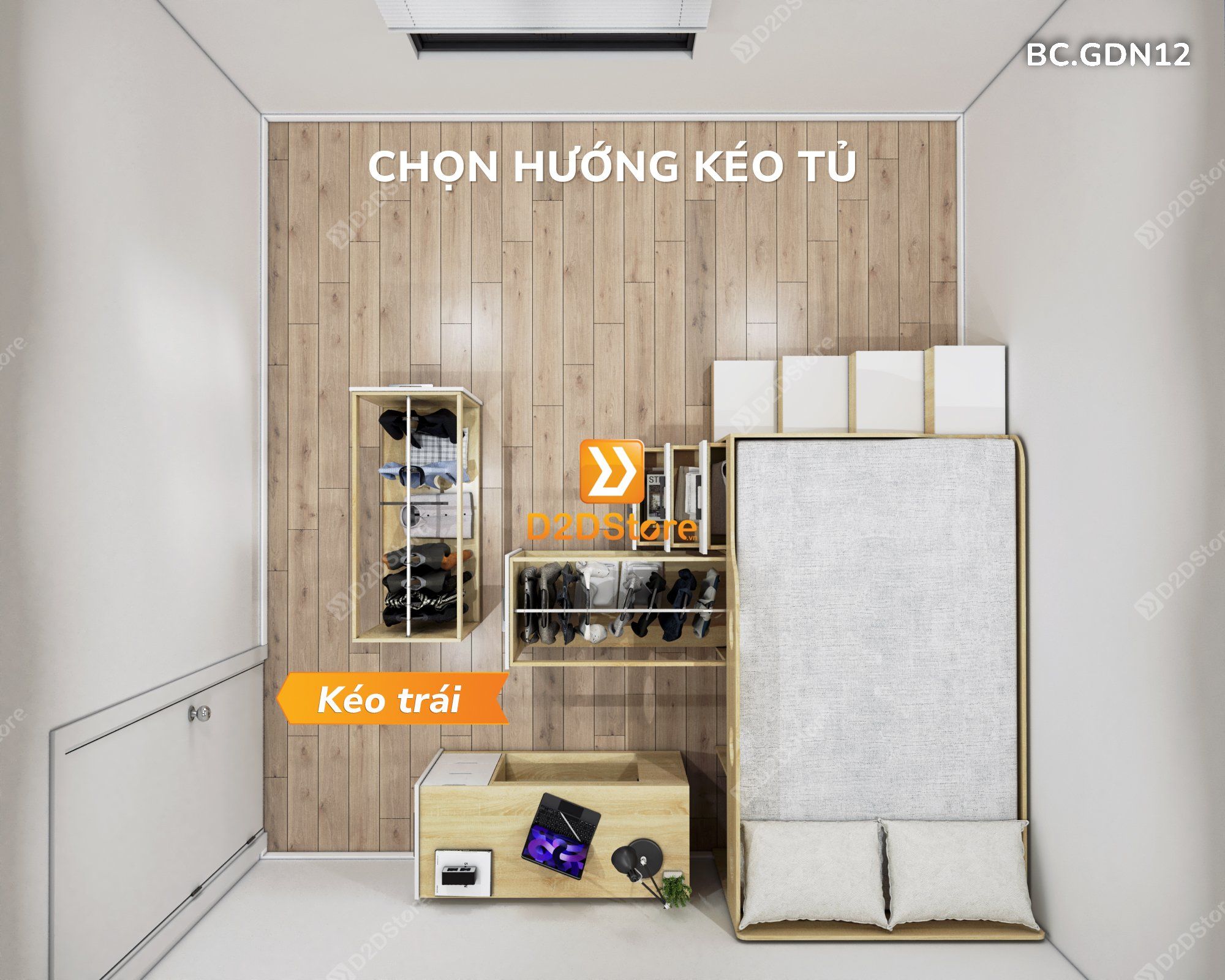  Giường đa năng kết hợp tủ áo và bàn học mã BC.GDN12 