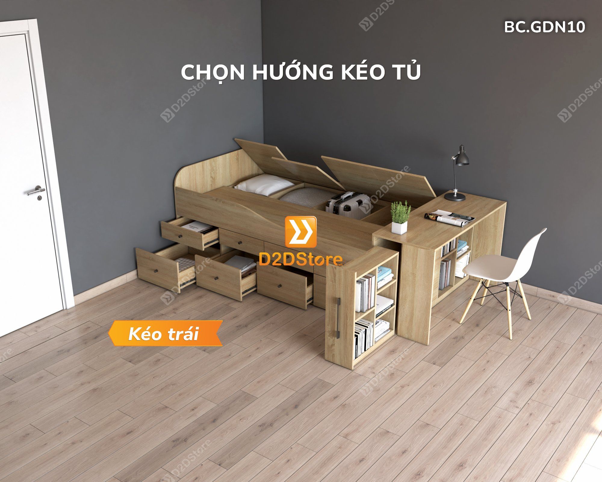  Giường đa năng kết hợp ngăn kéo và bàn học mã BC.GDN10 