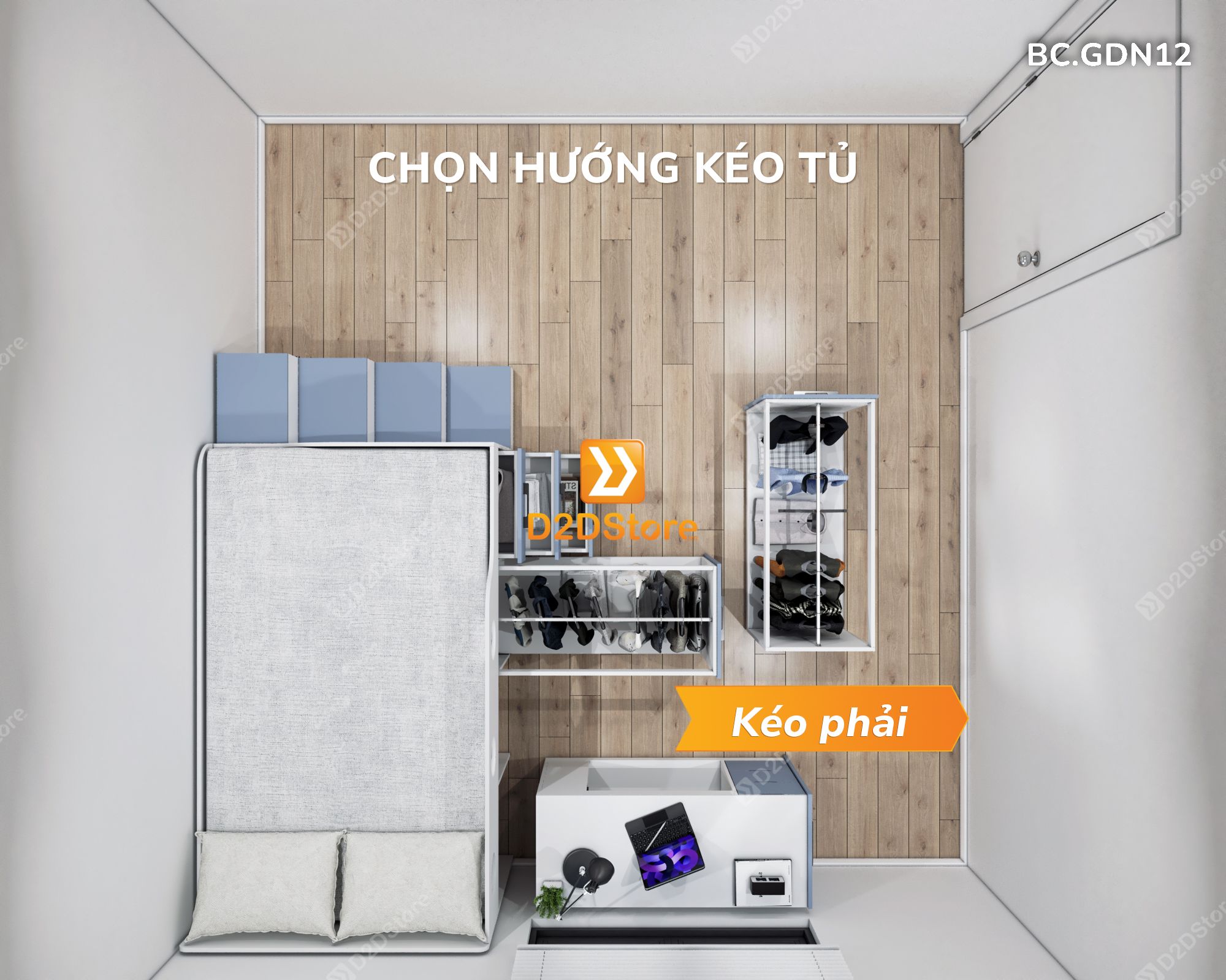  Giường đa năng kết hợp tủ áo và bàn học mã BC.GDN12 