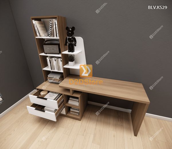 Bàn làm việc kết hợp kệ sách BLV.KS29