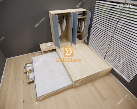 Giường ngủ kết hợp tủ áo GDN.TA10