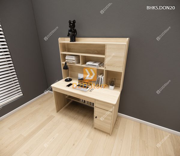 Bàn học đơn cho bé có kệ sách BHKS.DON20