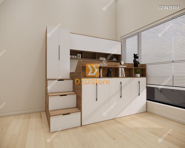 Giường ngủ kết hợp bàn học tủ áo GDN.BT01