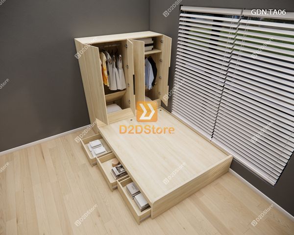 Giường ngủ kết hợp tủ áo GDN.TA06