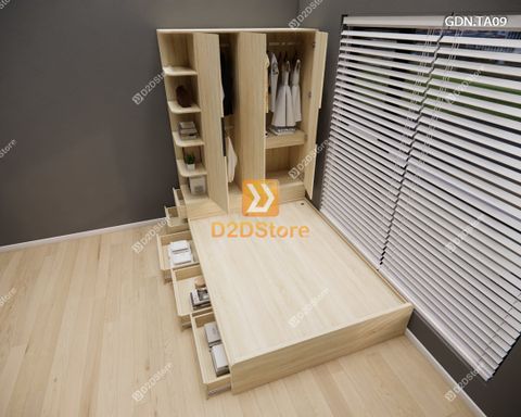Giường ngủ kết hợp tủ áo GDN.TA09