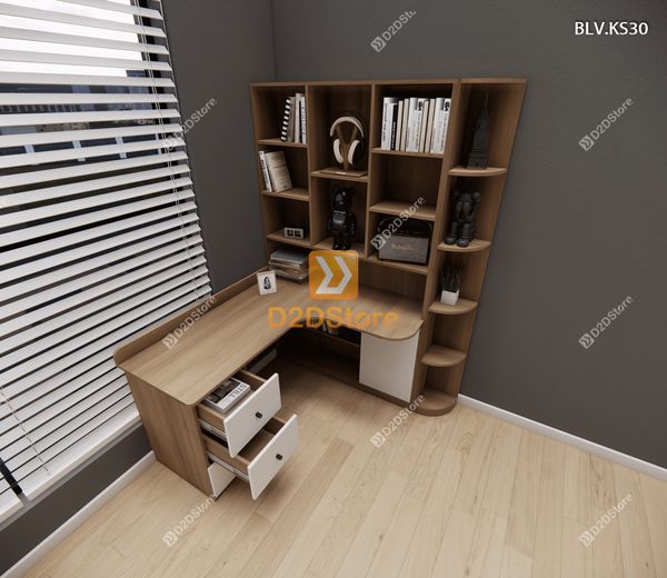 Bàn làm việc kết hợp kệ sách BLV.KS30