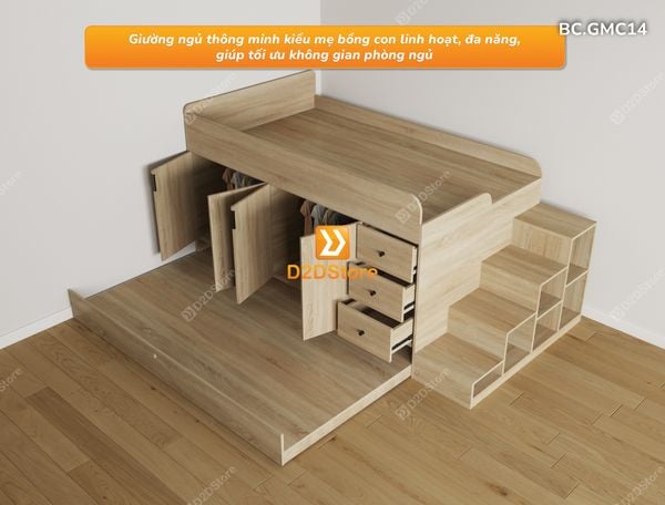 Giường kéo 2 tầng thông minh nhiều kích thước mã BC.GMC14