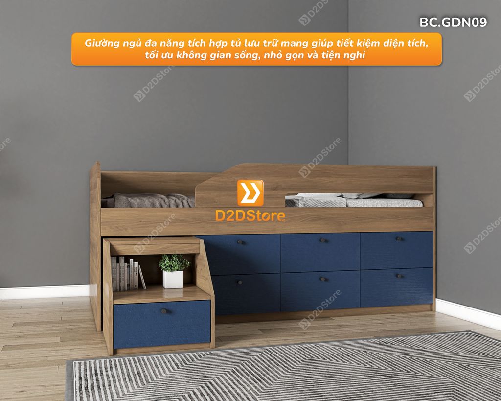 Giường đa năng nhiều ngăn hộc kéo mã BC.GDN09