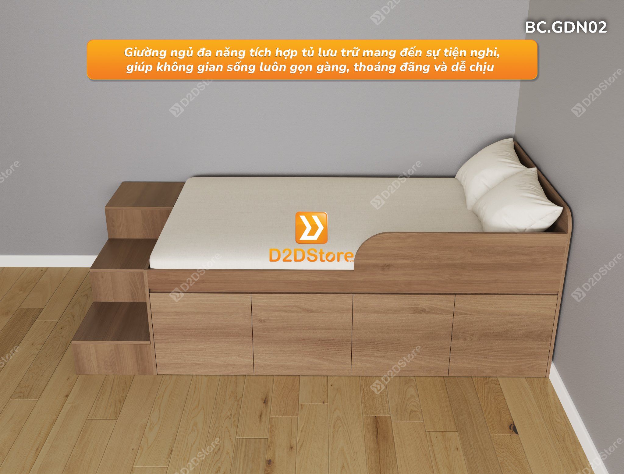  Giường thông minh kết hợp tủ kéo mã BC.GDN02 