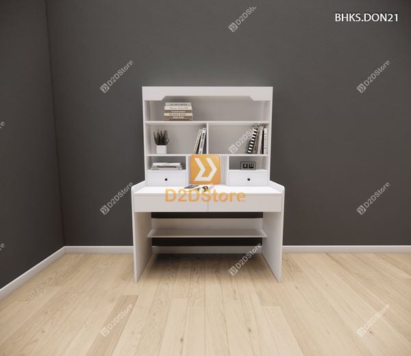 Bàn học đơn cho bé có kệ sách BHKS.DON21