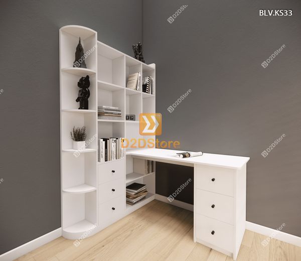 Bàn làm việc kết hợp kệ sách BLV.KS33