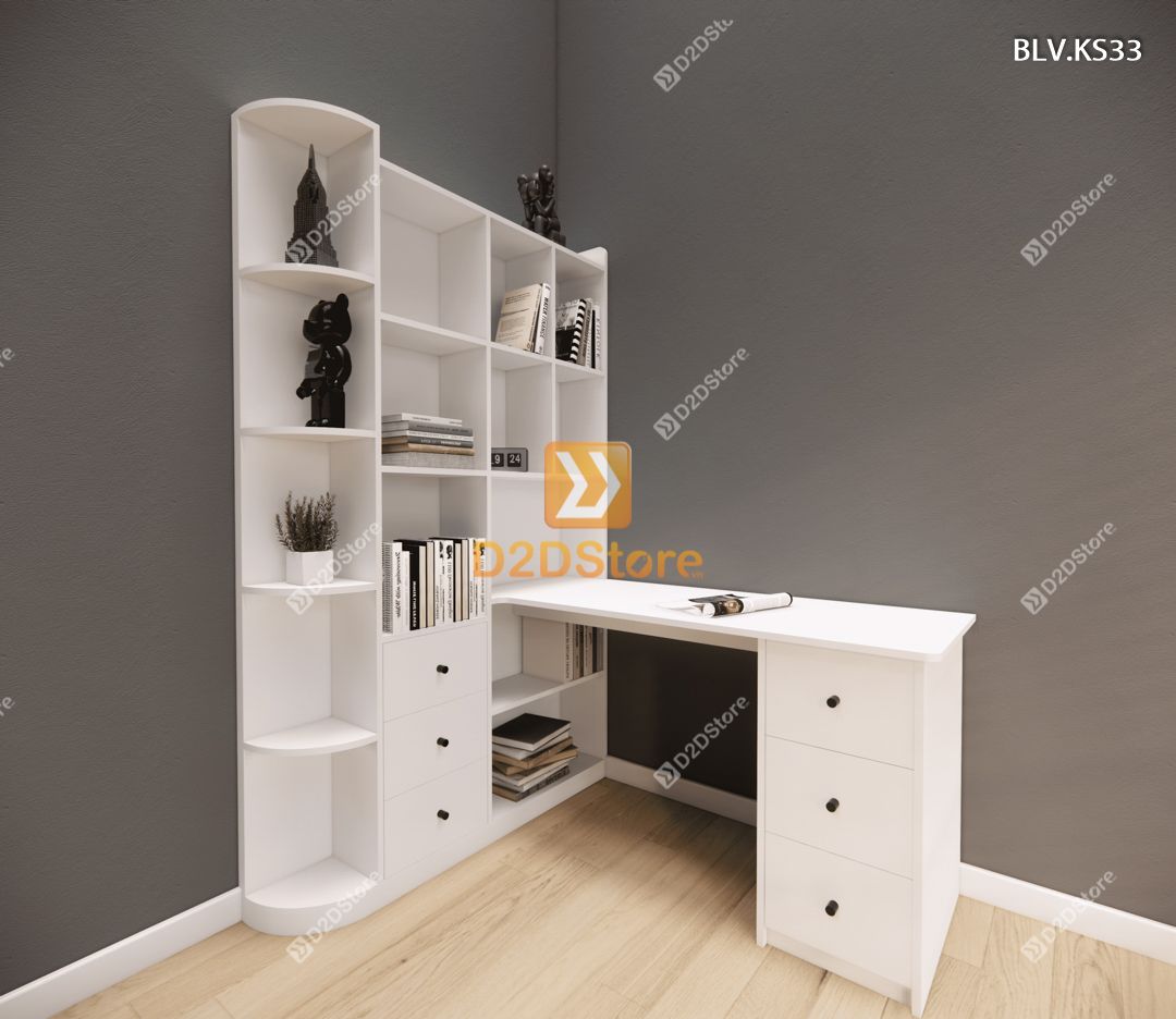  Bàn làm việc kết hợp kệ sách BLV.KS33 