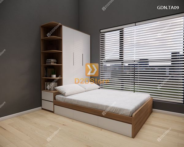 Giường ngủ kết hợp tủ áo GDN.TA09