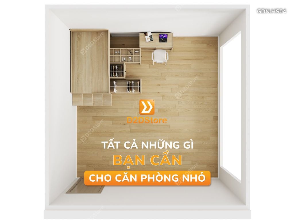 Giường đa năng thông minh kết hợp tủ kéo và bàn, cao 820mm, mã GDN.HS04