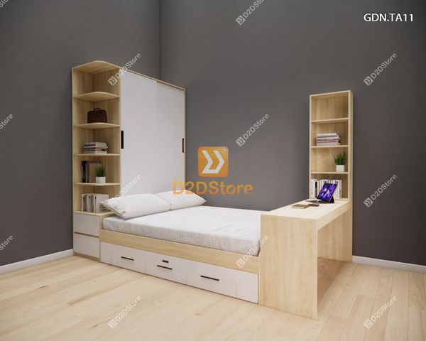Giường ngủ kết hợp tủ áo GDN.TA11
