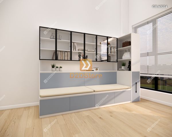 Ghế Bench kết hợp tủ kệ sách GB.KS04