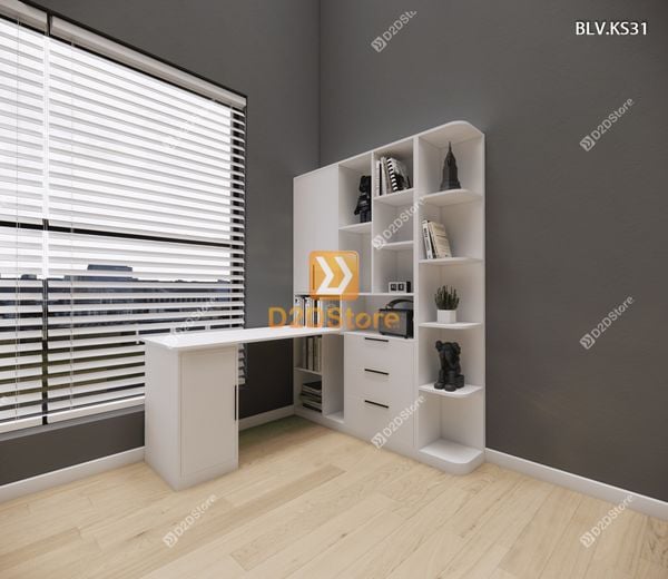 Bàn làm việc kết hợp kệ sách BLV.KS31