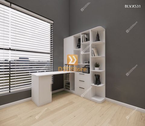 Bàn làm việc kết hợp kệ sách BLV.KS31