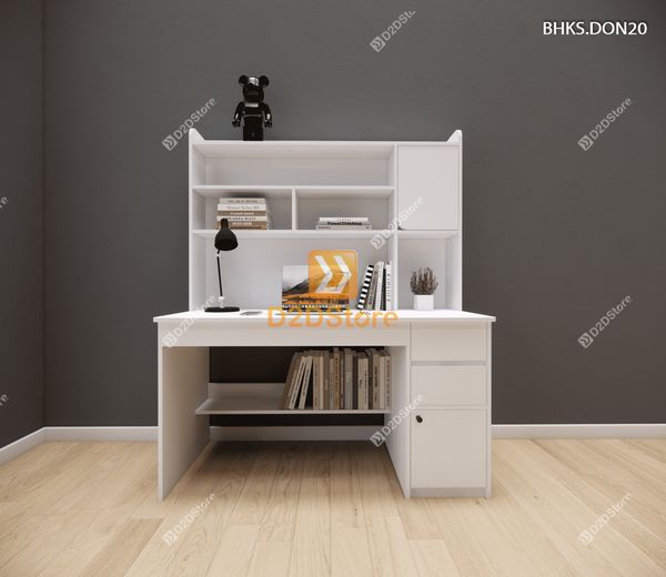 Bàn học đơn cho bé có kệ sách BHKS.DON20