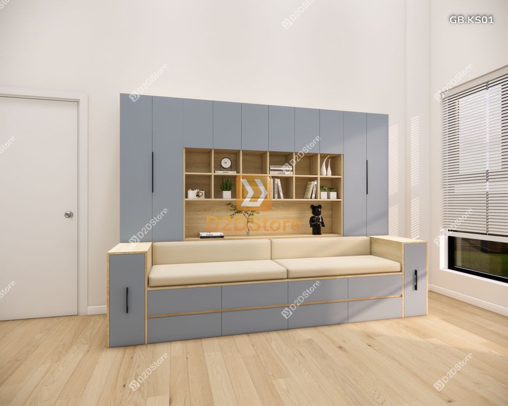  Ghế Bench kết hợp tủ kệ sách GB.KS01 