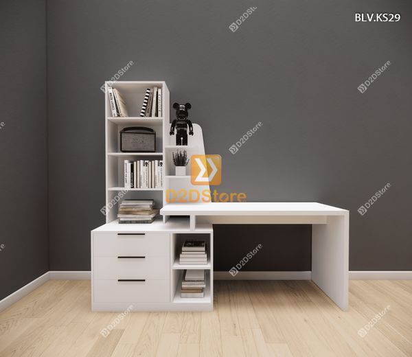 Bàn làm việc kết hợp kệ sách BLV.KS29